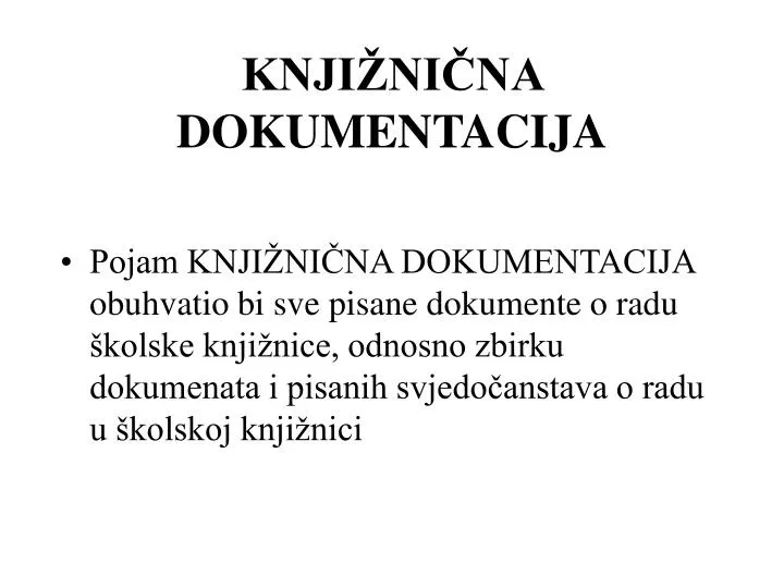 knji ni na dokumentacija