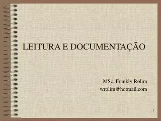 leitura e documenta o
