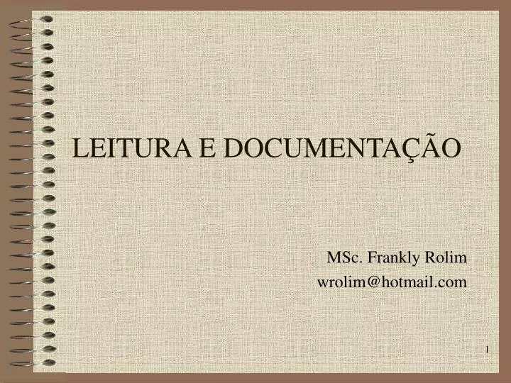 leitura e documenta o