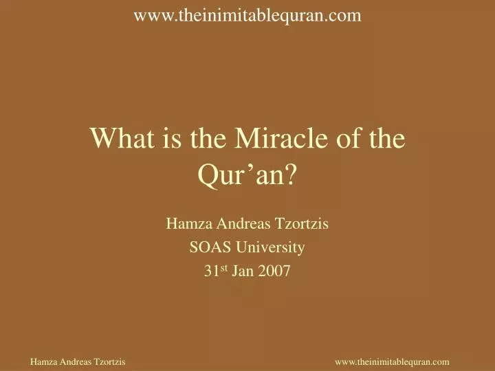 what is the miracle of the qur an
