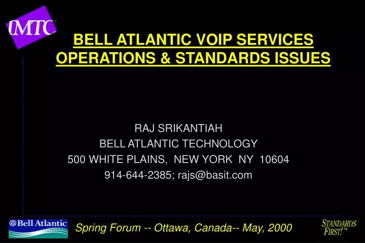 bell atlantic voip services operations standards issues