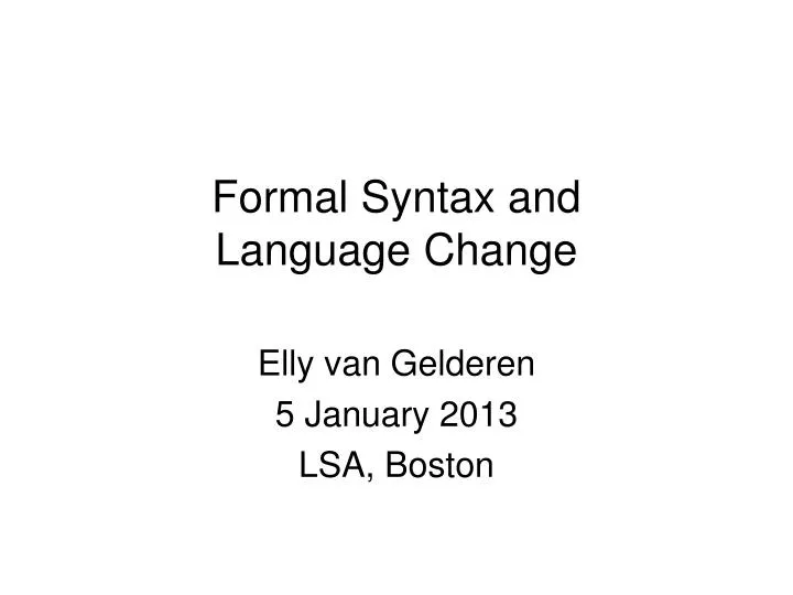 formal syntax and language change