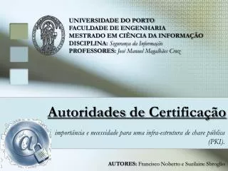 autoridades de certifica o