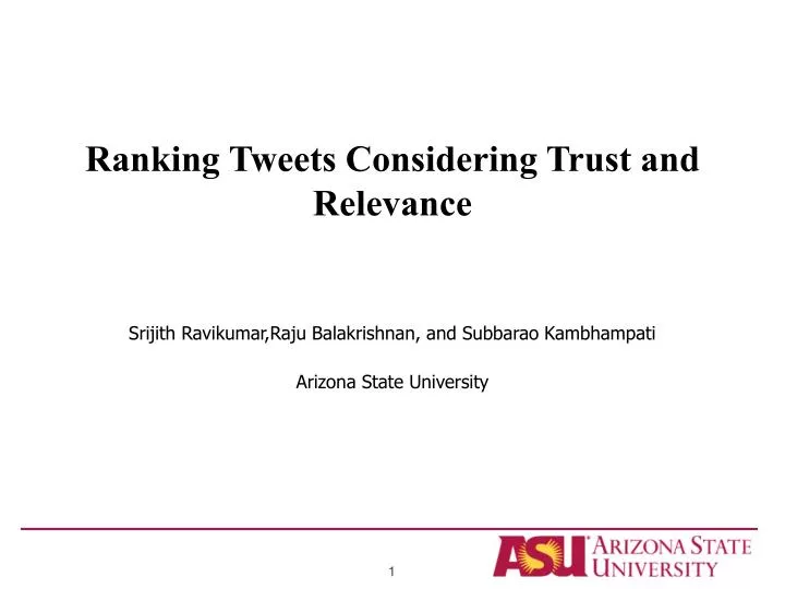 ranking tweets considering trust and relevance