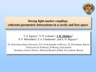 Strong light-matter coupling: coherent parametric interactions in a cavity and free space