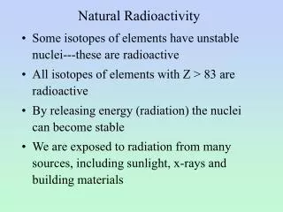 Natural Radioactivity