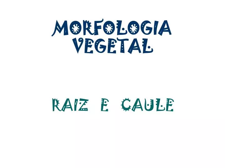 morfologia vegetal