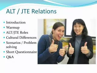 ALT / JTE Relations