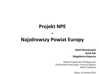 projekt npe najzdrowszy powiat europy