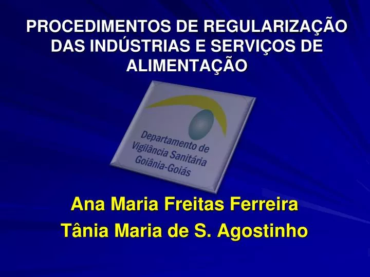 procedimentos de regulariza o das ind strias e servi os de alimenta o