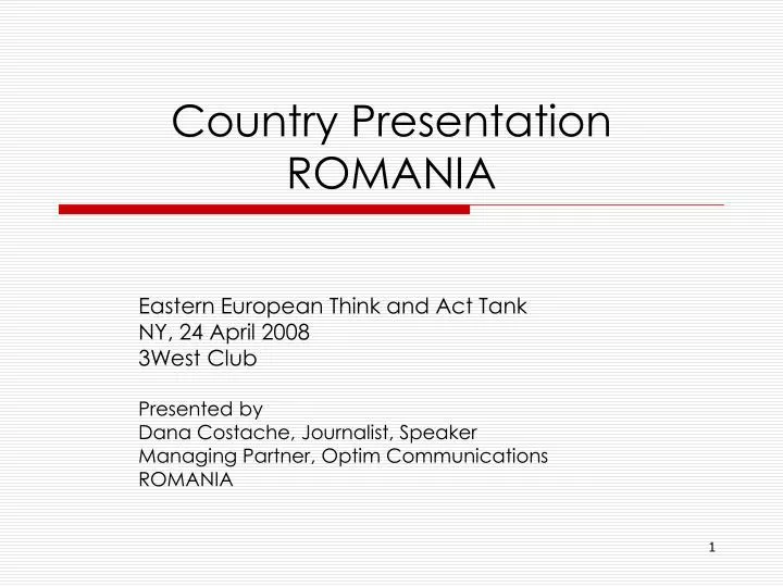 country presentation romania