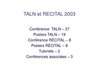 taln et recital 2003