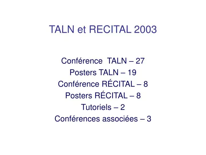 taln et recital 2003