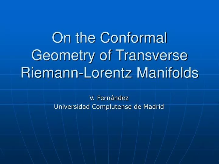 on the conformal geometry of transverse riemann lorentz manifolds