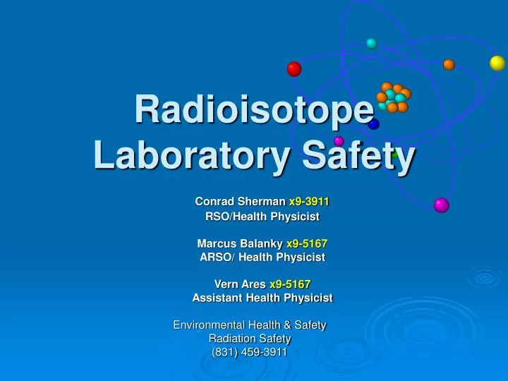 radioisotope laboratory safety