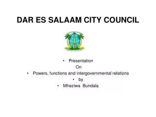 DAR ES SALAAM CITY COUNCIL