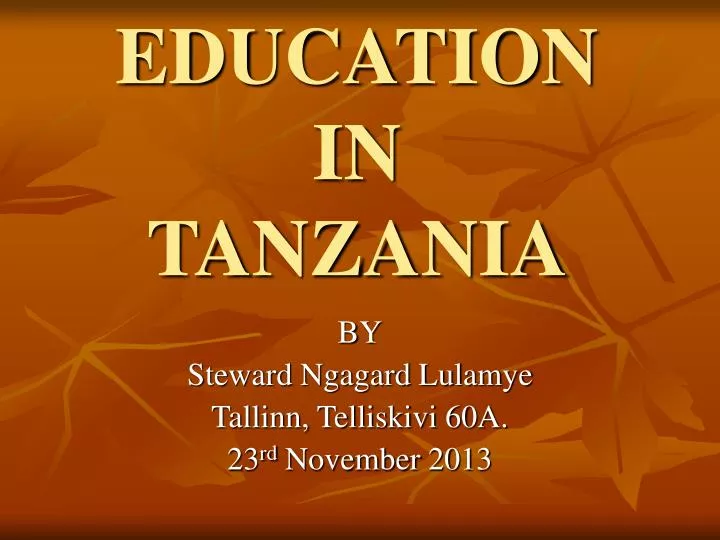education in tanzania