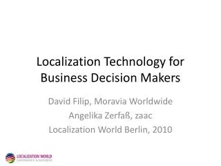 Localization Technology for Business Decision Makers