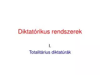 diktat rikus rendszerek