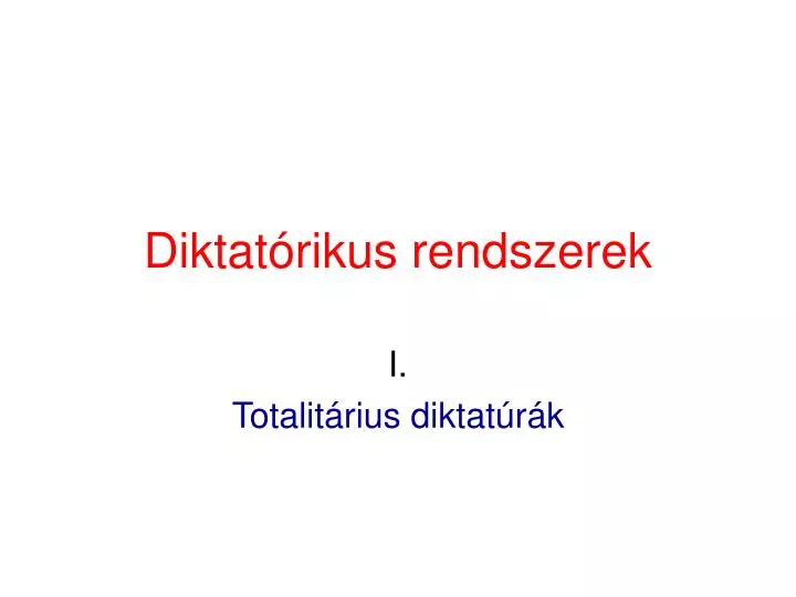 diktat rikus rendszerek