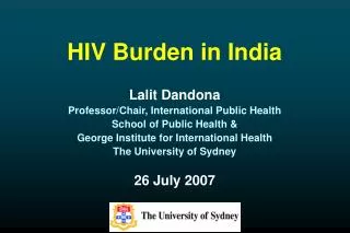 HIV Burden in India