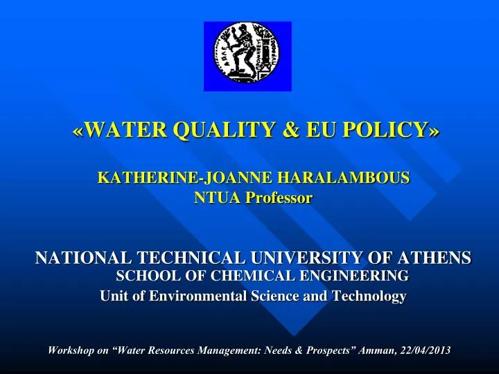 water quality eu policy katherine joanne haralambous ntua professor