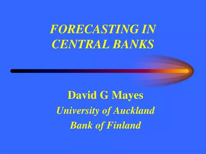 forecasting in central banks