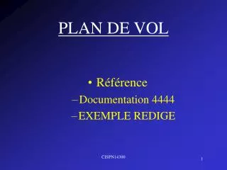 plan de vol