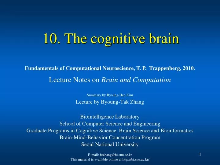 10 the cognitive brain