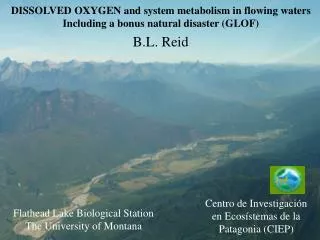 DISSOLVED OXYGEN and system metabolism in flowing waters Including a bonus natural disaster (GLOF)