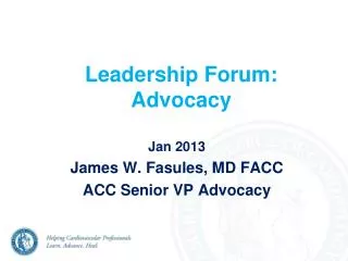 Leadership Forum: Advocacy