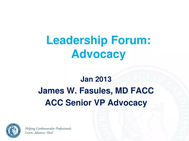 leadership forum advocacy