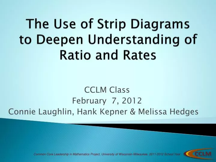 the use of strip diagrams to deepen understanding of ratio and rates