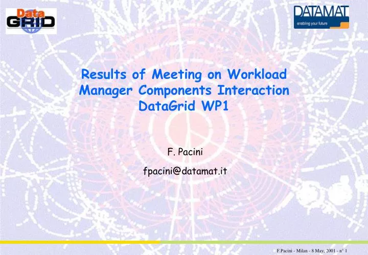 results of meeting on workload manager components interaction datagrid wp1