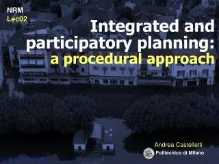Integrated and participatory planning: a procedural approach