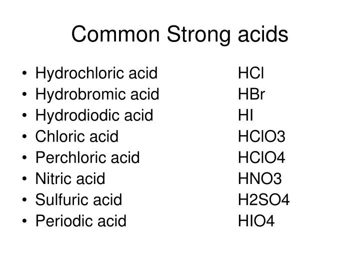 common strong acids