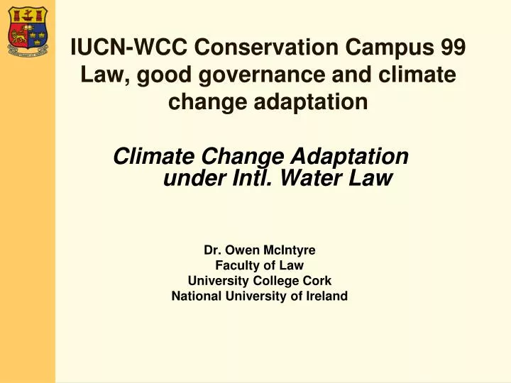 iucn wcc conservation campus 99 law good governance and climate change adaptation