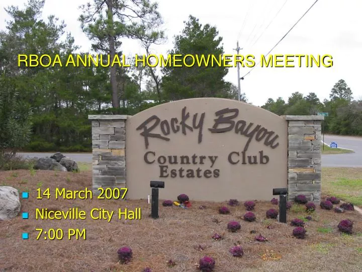 rboa annual homeowners meeting