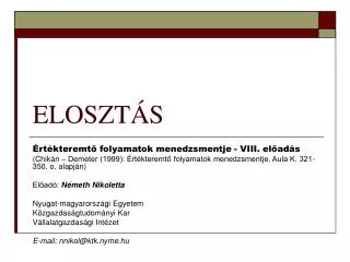 eloszt s
