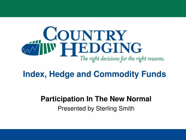 index hedge and commodity funds