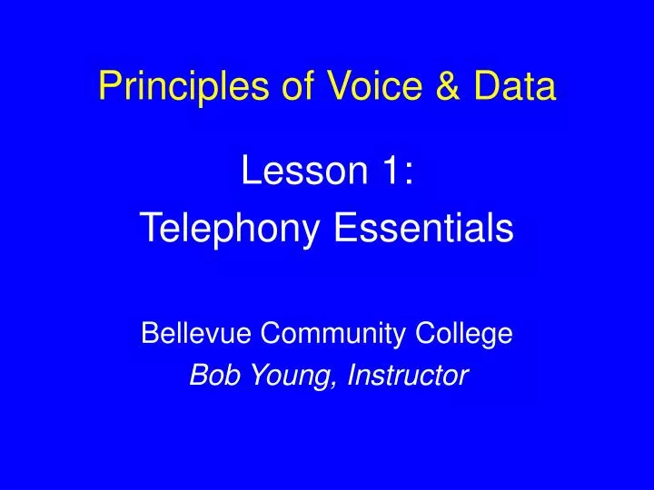 principles of voice data