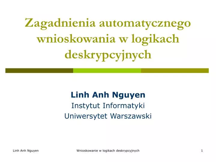 linh anh nguyen instytut informatyki uniwersytet warszawski