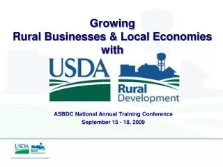 Growing Rural Businesses &amp; Local Economies with