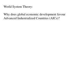 World System Theory: