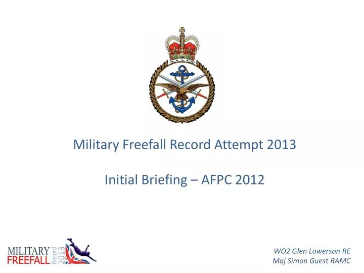 military freefall record attempt 2013 initial briefing afpc 2012