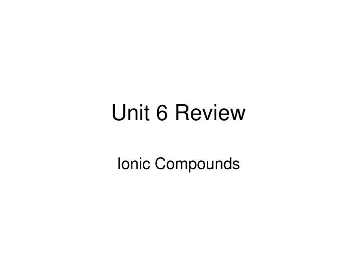 unit 6 review