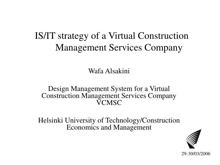 is it strategy of a virtual construction management services company