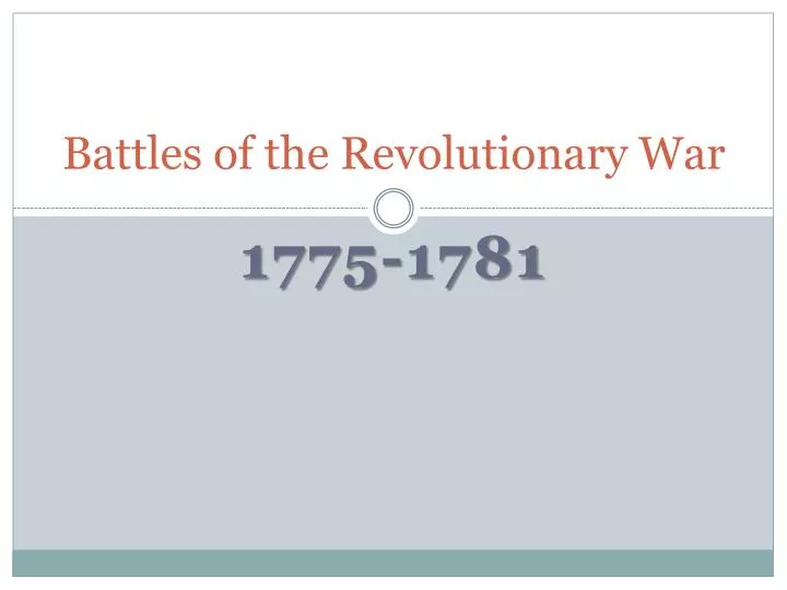battles of the revolutionary war