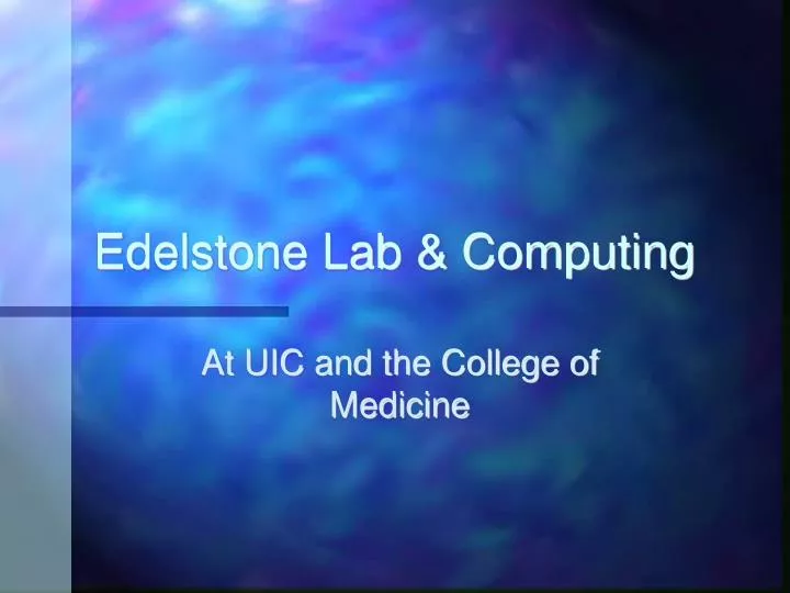 edelstone lab computing