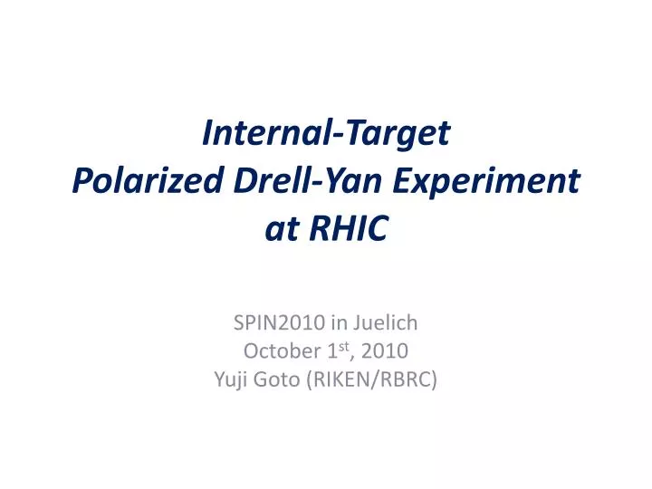 internal target polarized drell yan experiment at rhic
